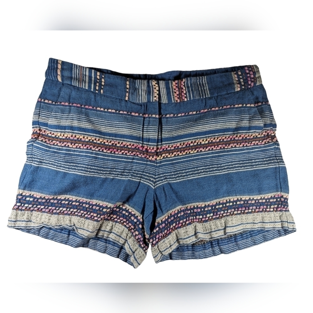 Fleur Bleue Cotton Stripe Shorts Sz 6